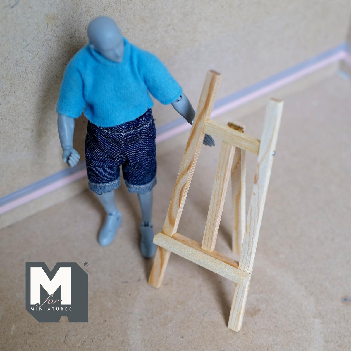 Miniature Canvas Easel Stand 1:12 Scale Painting Easel Tripod Easel Drawing Stand 4-15/16 inch tall - I028