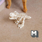 1:12 Scale Miniature T-Rex Skeleton | Dollhouse Dinosaur Toy | Museum Diorama Fossil Prop 1/12 inch tall - B021