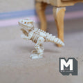 1:12 Scale Upright Miniature T-Rex Skeleton | Dollhouse Dinosaur Toy | Museum Diorama Fossil Accessory 1-1/8 inch tall - B021