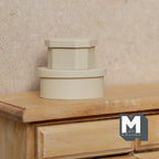 Miniature Gift Boxes with Lids Set of 2 , 1:12 Scale Storage Boxes 1/2 inch tall (beige) - B049