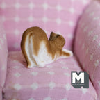 Miniature Stretching Cat , 1:12 Scale Dollhouse Supplies Cat 1-1/2 inch long (brown) - B031