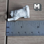 Miniature Sitting Cat Hand Up 1:12 Scale Sitting Gray Cat 1-5/16 inch tall - B044