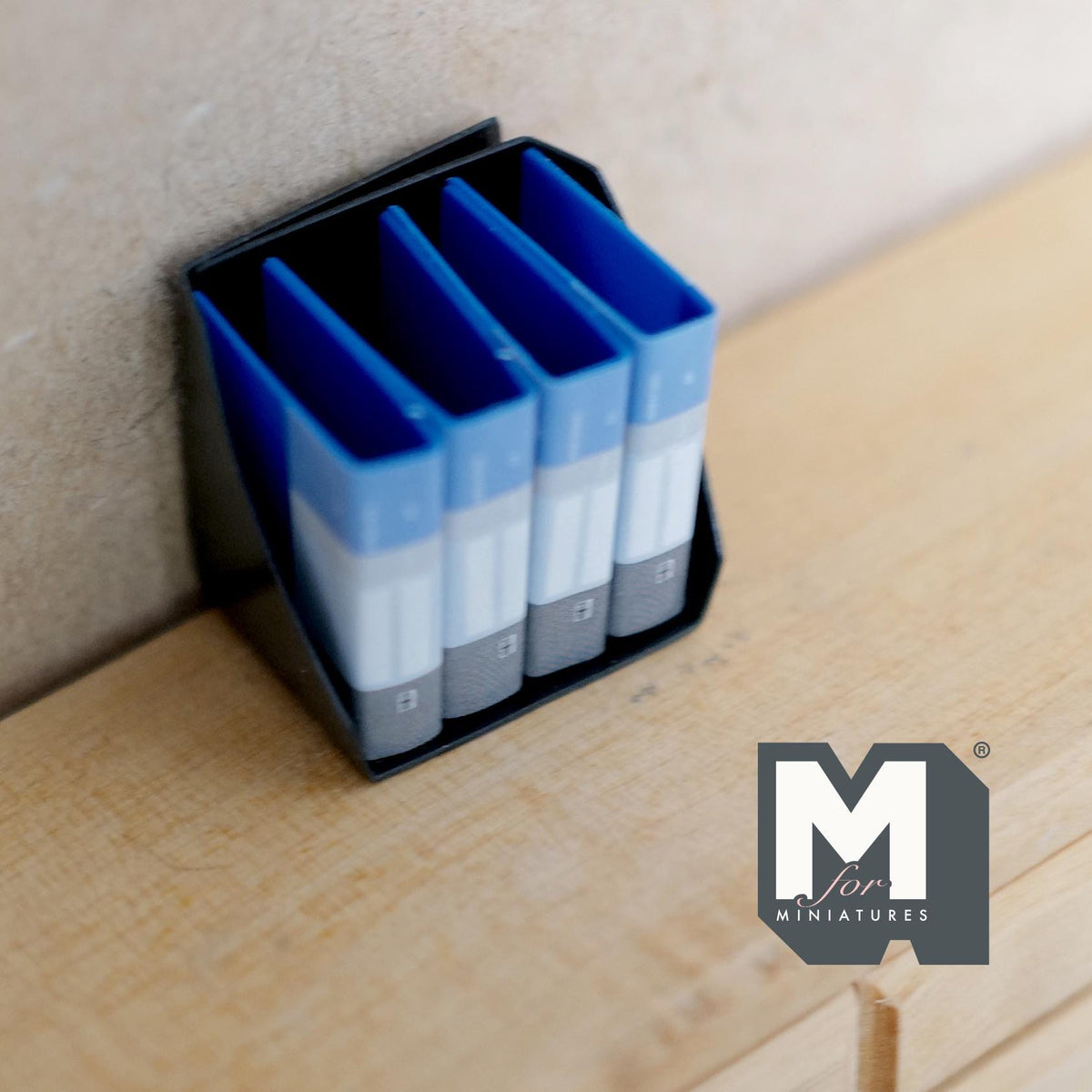 Miniature Binder Organizer 1:12 Scale Office Folders File Stand Stationary Accessories 1 inch tall - C046