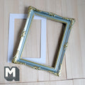 Miniature Ornate Picture Frame 1:12 Scale Dollhouse Large Size Painting Frame 3-9/16 inch tall (green/gold) - A054