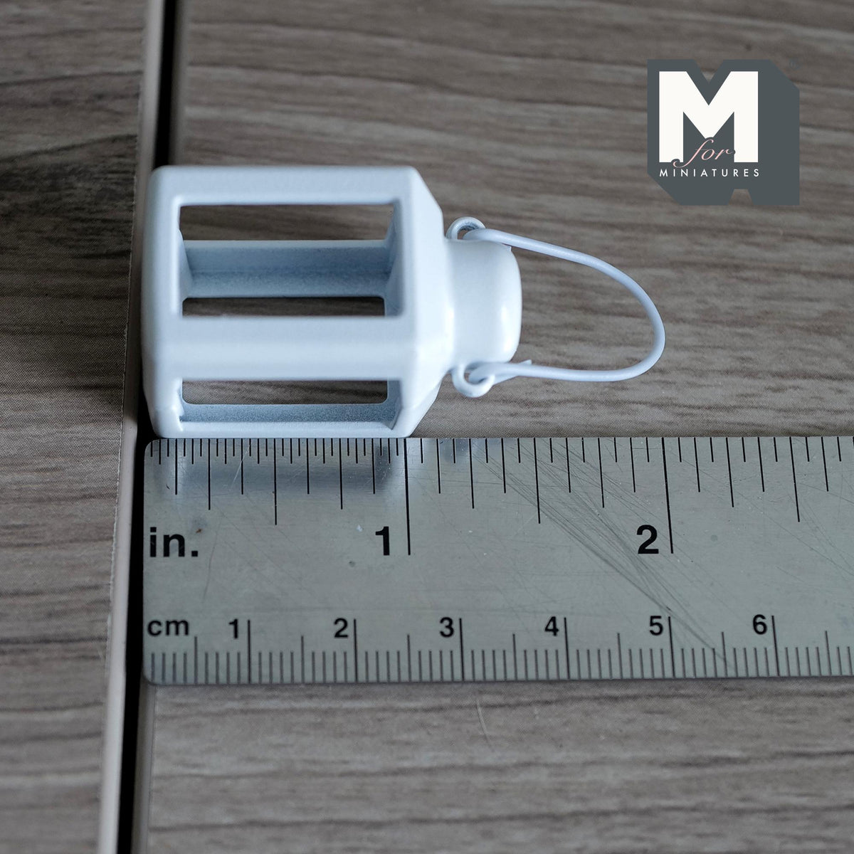 1:12 Scale Miniature Lantern | Dollhouse Camping Accessory & Outdoor Decor | Fairy Garden Prop 1-7/16 inch tall (white) - C074