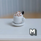 Miniature Hot Chocolate with Cream and Cookie 1:12 Scale Diorama Beverage - E090
