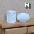 Miniature Sculptural Vases Set of 2 , 1:12 Scale Dollhouse Supplies Garden Flower Vase (resin) (white) - B065
