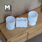 Miniature Sculptural Vases Set of 3 , 1:12 Scale Dollhouse Supplies Garden Flower Vase (resin) (white) - B061