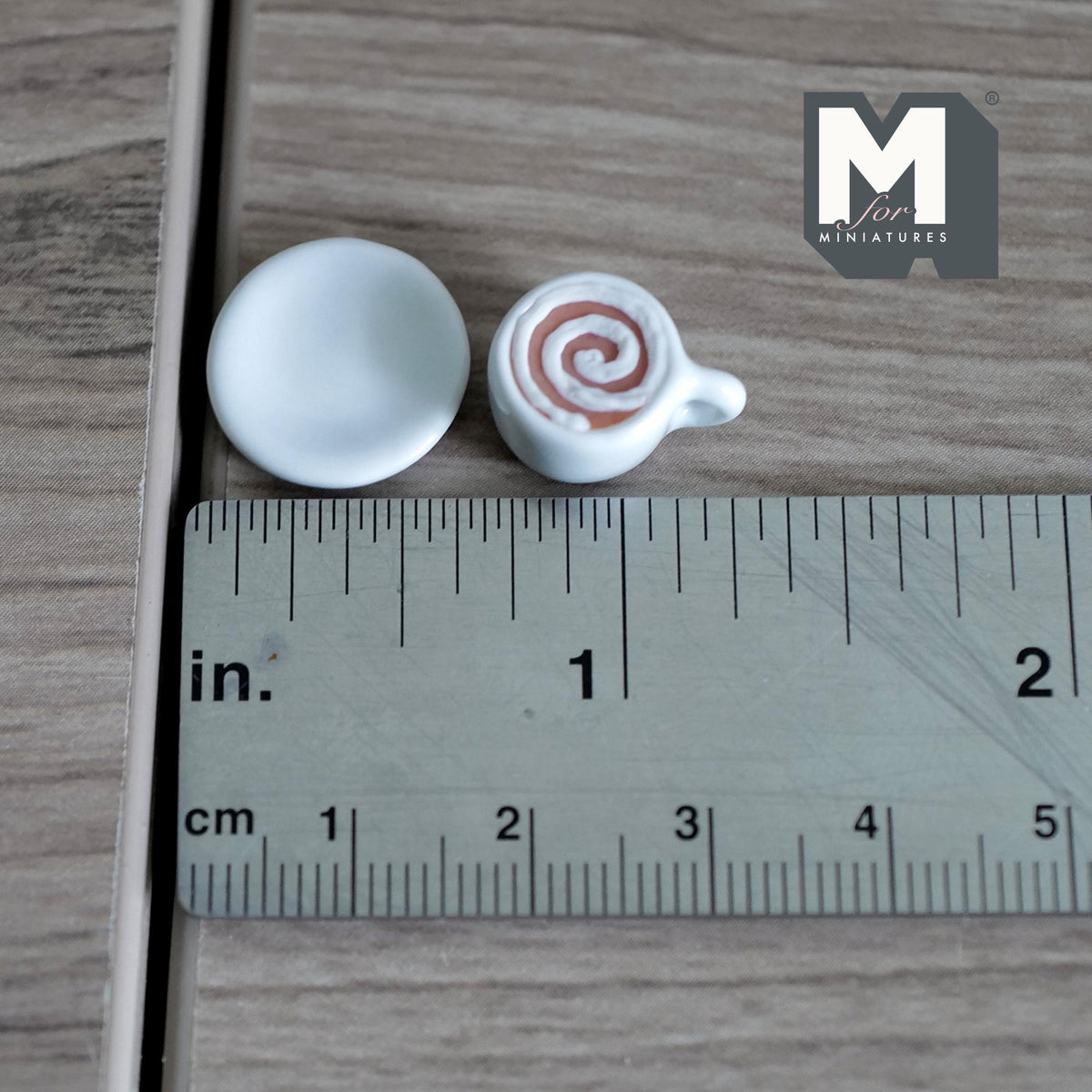 Miniature Hot Chocolate Cup and Saucer 1:12 Scale Diorama Beverage - E090
