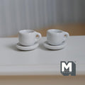 Miniature Ceramic Coffee Cup and Saucer 1:12 Scale Dollhouse Kitchen Tea Set of 2 - A076