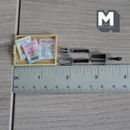 Miniature Gardening Tray with Seed Packets and Tools, Dollhouse Garden Accessories, Tiny Planting Kit, Spring Diorama Decor (style B) - B085