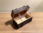 1:12 Scale Miniature Leather Look Wood Storage Trunk with Straps, 1-15/16 inch long, DIY Dollhouse Supply