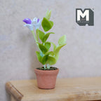 Miniature Clay Purple Campanula  1:12 Scale Miniature Potted Flowers Dollhouse Potted Flowers Miniature Flowers 1-13/16 inch tall - H032