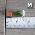 Miniature Clay Planter White Tuberose 1:12 Scale Miniature Potted Flowers , Dollhouse Potted Flowers 1-5/8 inch tall - H031