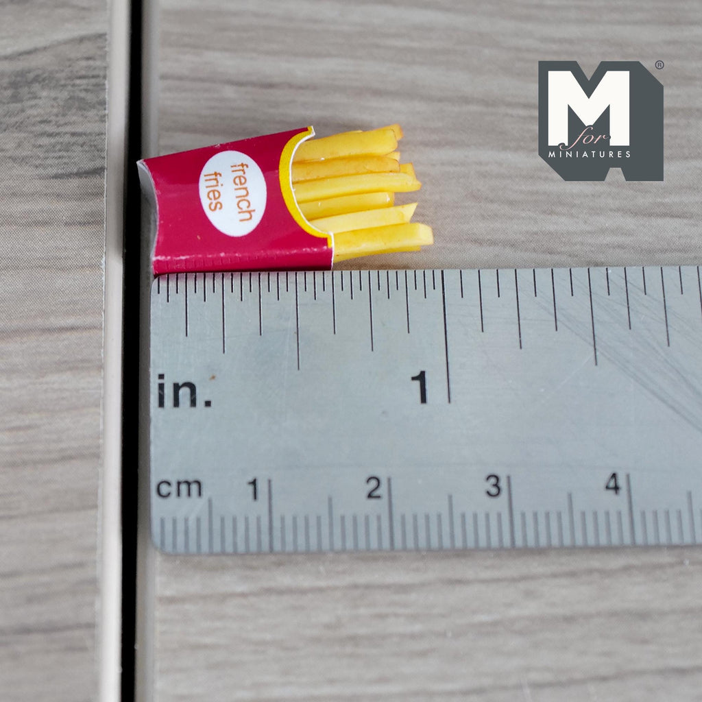 Miniature French Fries 1:12 Scale Dollhouse Fried Food 7/8 inch tall - E026