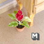 Miniature Clay Planter Red Calla Lily 1:12 Scale Miniature Potted Flowers Dollhouse Potted Flowers Miniature Flowers 1-7/16 inch tall - H031