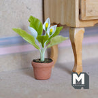 Miniature Clay Planter White Calla Lily 1:12 Scale Miniature Potted Flowers,Dollhouse Potted Flowers Miniature Flowers 1-1/2 inch tall- H031