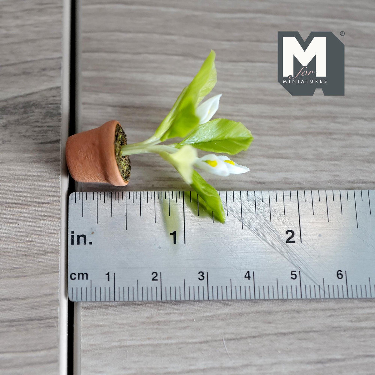 Miniature Clay Planter White Calla Lily 1:12 Scale Miniature Potted Flowers,Dollhouse Potted Flowers Miniature Flowers 1-1/2 inch tall- H031