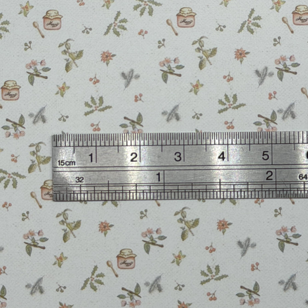 1:12 Scale Dollhouse Flowers and Jars Wallpaper 16-1/8 inch wide -