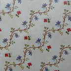 1:12 Scale Miniature Floral Trellis Wallpaper with Printed Border, 18-11/16 x 10-7/16 inch, DIY Dollhouse Supply (cream)