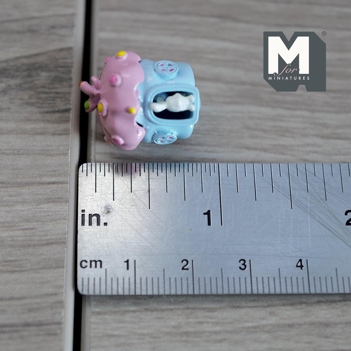 Miniature Fairy Mushroom House with White Bunny 1:12 Scale Dollhouse Garden Accessory 3/4 inch tall (pink/blue) - C030