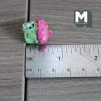 Miniature Fairy Mushroom House with White Bunny 1:12 Scale Dollhouse Garden Accessory 3/4 inch tall (red/blue) - C030