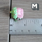 Miniature Fairy Mushroom House with White Bunny 1:12 Scale Dollhouse Garden Accessory 3/4 inch tall (pink/green) - C030