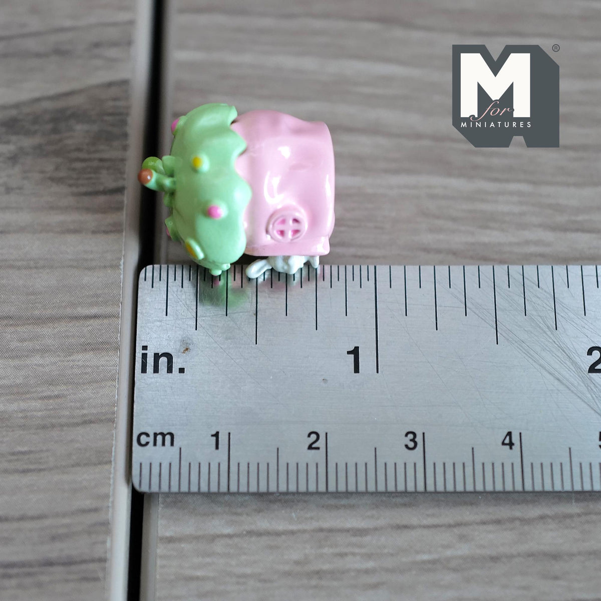 Miniature Fairy Mushroom House with White Bunny 1:12 Scale Dollhouse Garden Accessory 3/4 inch tall (pink/green) - C030