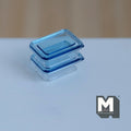 Miniature Food Container Box Set of 2  , 1:12 Scale Dollhouse Lunch Box with Lid 11/16 inch long (blue) - H016