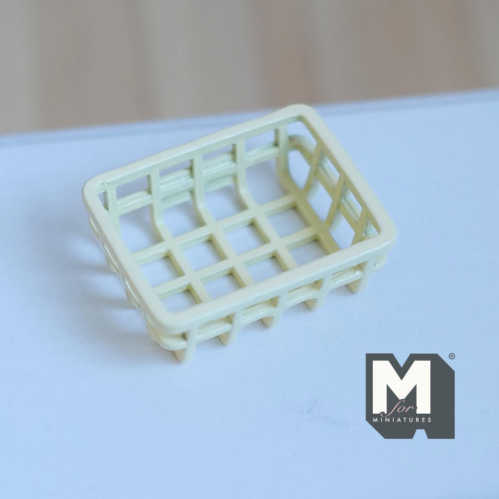 Miniature Metal Shelving Insert Cooling Rack 1:12 Scale Dollhouse Kitchen Accessories 1-1/16 inch long (cream) - F029