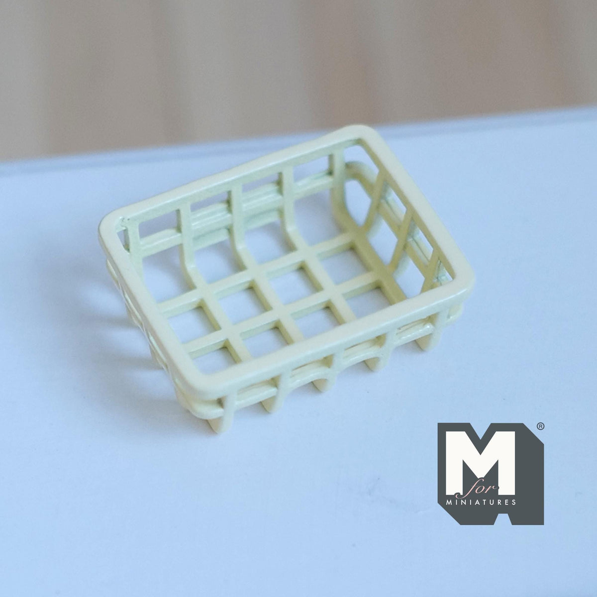 Miniature Metal Shelving Insert Cooling Rack 1:12 Scale Dollhouse Kitchen Accessories 1-1/16 inch long (cream) - F029