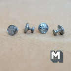 1:12 Scale Miniature Silver Glossy Medallion Cabinet Knobs, Set of 4, 1/4 inch