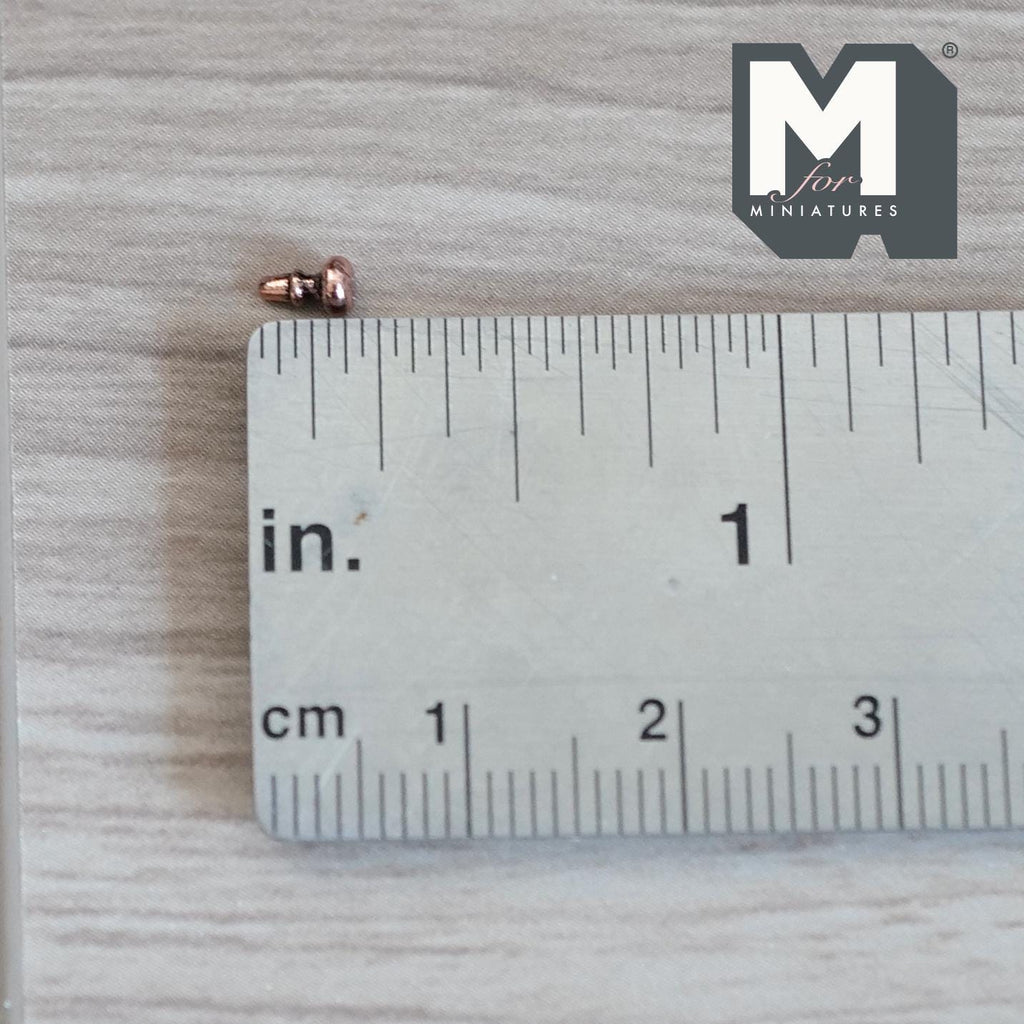 1:12 Scale Miniature Silver Glossy Small Cabinet Knobs, Set of 10, 1/8 inch