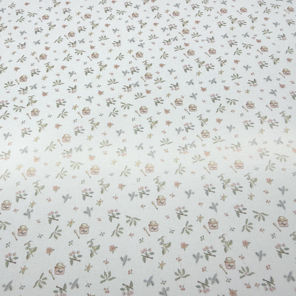 1:12 Scale Dollhouse Flowers and Jars Wallpaper 16-1/8 inch wide -
