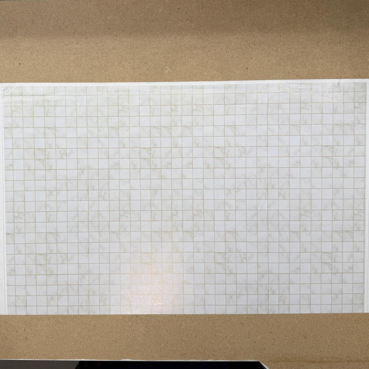 1:12 Scale Marble Style Square Tile Peel and Stick Flooring Paper, 1/2 inch Tiles, 16-7/16 x 10-9/16 inch, DIY Dollhouse Supply (beige)