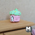 Miniature Fairy Mushroom House with White Bunny 1:12 Scale Dollhouse Garden Accessory 3/4 inch tall (pink/green) - C030