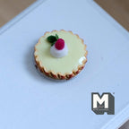 Miniature Lemon Pie on Metal Plate 1:12 Dollhouse Supplies Food Baked Pie Tar Fruit Cake 13/16 inch dia. - E025