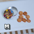 1:12 Dollhouse Miniature Butter Cookies and Tin with 7 Cookies - E033