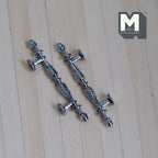 1:12 Scale Miniature Long Door Pulls, French Door Handles Set of 2, Requires Mounting, 1-3/4 inch tall (silver)