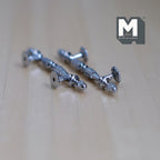 1:12 Scale Miniature Long Door Pulls, French Door Handles Set of 2, Requires Mounting, 1-3/4 inch tall (silver)