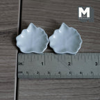 Miniature Ceramic Leaf Plates, 1:12 Scale Dollhouse Celadon Ivy Leaves, Tiny Food Display Dishes, Dollhouse Tableware Set of 2 (white) -A073