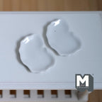 1:12 scale miniature ceramic cloud shaped plates in white, set of 2, glossy glaze, shown on a white table
