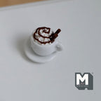 Miniature Hot Chocolate with 2 Chocolate Rolls and Saucer 1:12 Scale Diorama Beverage Dessert - E090