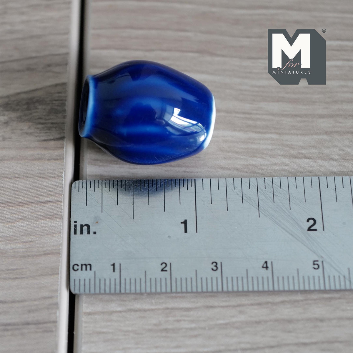 Miniature Ceramic Plum Shaped Vase 1:12 Scale Dollhouse Fairy Garden Flower Pot , Pottery Vase 1 inch tall (dark blue) - A066