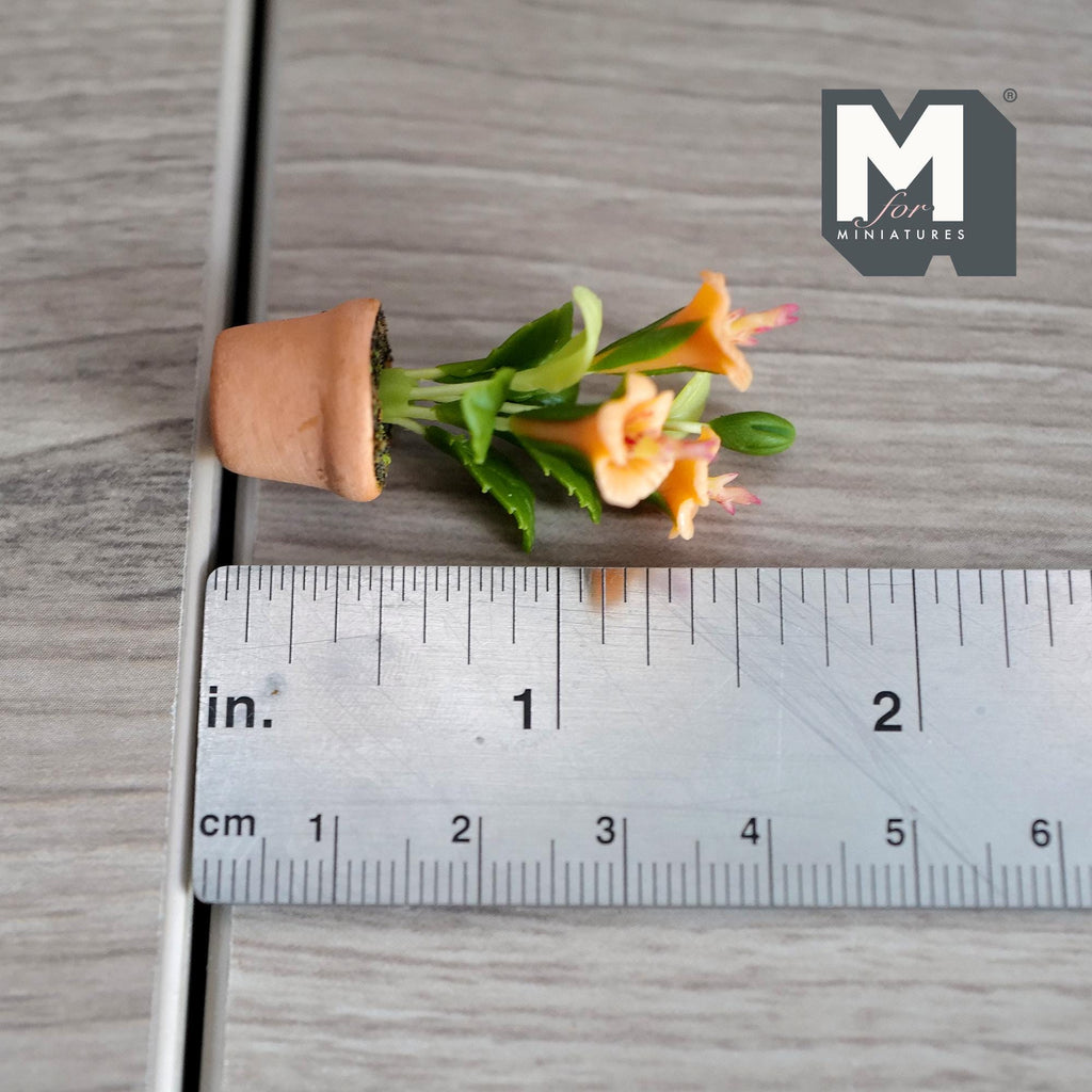Miniature Clay Planter Pot Flowers 1:12 Scale Miniature Potted Flowers Dollhouse Potted Flowers Miniature Flowers 1-5/8 inch tall - H031
