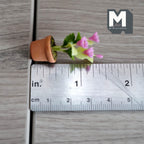 Miniature Clay Planter Pot Pink Flowers 1:12 Scale Miniature Potted Flowers Dollhouse Potted Flowers 1-7/16 inch tall - H032