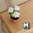 Miniature Clay Planter White Carnation 1:12 Scale Miniature Potted Flowers Dollhouse Potted Flowers Miniature Flowers 1-5/16 inch tall H031