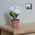 Miniature Clay Planter White Carnation 1:12 Scale Miniature Potted Flowers Dollhouse Potted Flowers Miniature Flowers 1-5/16 inch tall H031