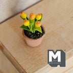 Miniature Clay Planter Yellow Tulip 1:12 Scale Miniature Potted Flowers Dollhouse Potted Flowers Miniature Flowers 1-1/4 inch tall - H031