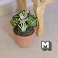 Miniature Clay Leafy Planter Pot 1:12 Scale Miniature Potted Flowers , Dollhouse Potted Flowers Miniature Flowers 1-5/16 inch tall - H029